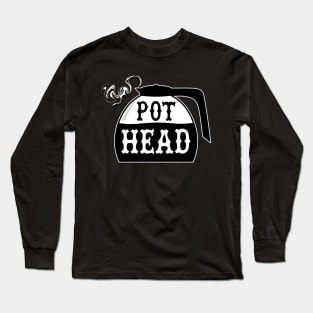 Steaming Hot Coffee Pot Head Long Sleeve T-Shirt